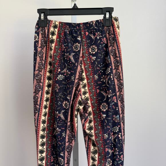 Fashion‎ Nova sz M boho Y2K style Burgundy Floral Bell Bottom Stretch Pants - Picture 5 of 7
